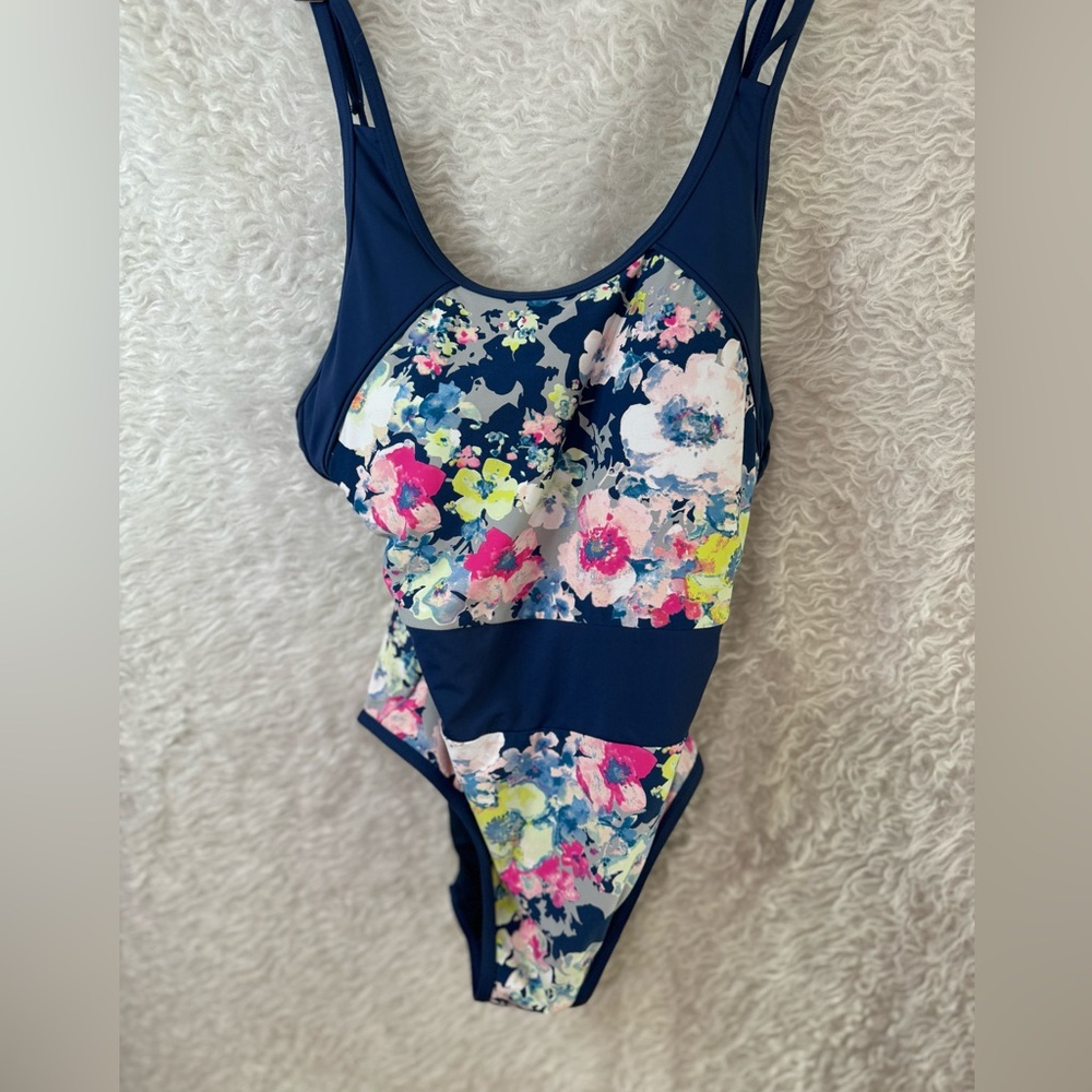 Moontide Swimsuit blue and Floral